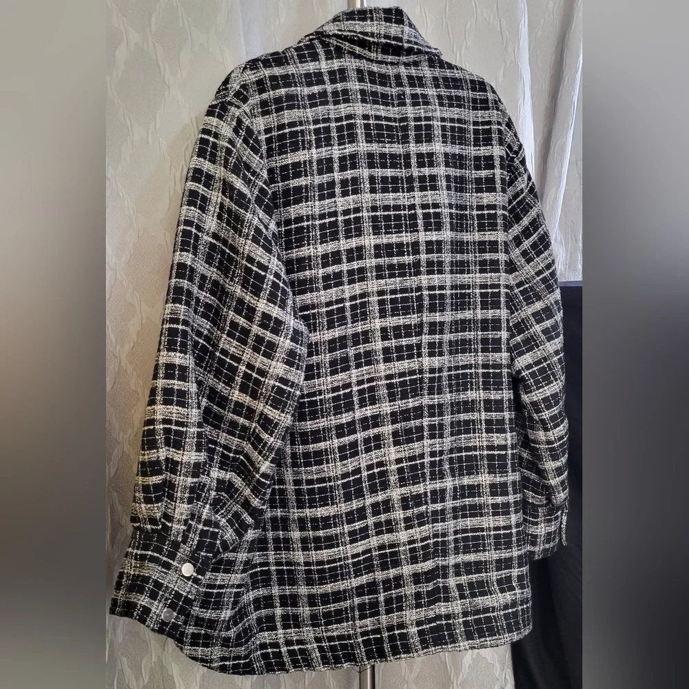 H&M | Black Checked Jacquard Weave Jacket - Picture 9 of 14